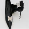 2PCS Rhinestone Crystal Butterfly Shoe Clips Shoe Buckle Dress Hat Accessories for Bridal Wedding Party Shoe Decoration (White) view 4