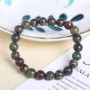 Gfsdjalkj Round Natural Stone Dragon Blood Bracelet Suitable for Men Women (Length : 6mm, Metal Color : Dinosaur Stone) view 3