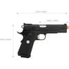 Lancer Tactical 350 FPS Army Armament Metal R30 Airsoft Pistol Green Gas Blowback with 3000 Round 0.25g Bag of BBs view 2