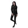 HIMEALAVO Sexy Oil Tights Shiny Smooth One Piece Swimsuit Sports Cycling Wear Yoga Suit Catsuit Bodysuit Wetsuit Plus Size Super Costume (Black,L) view 1