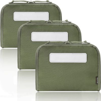 ACETAC [3-Pack Tactical Handgun Case Pistol Storage with Reflective Patch, Universal CCW Holster Wrap, Hook and Loop Mag Panel (OD Green)