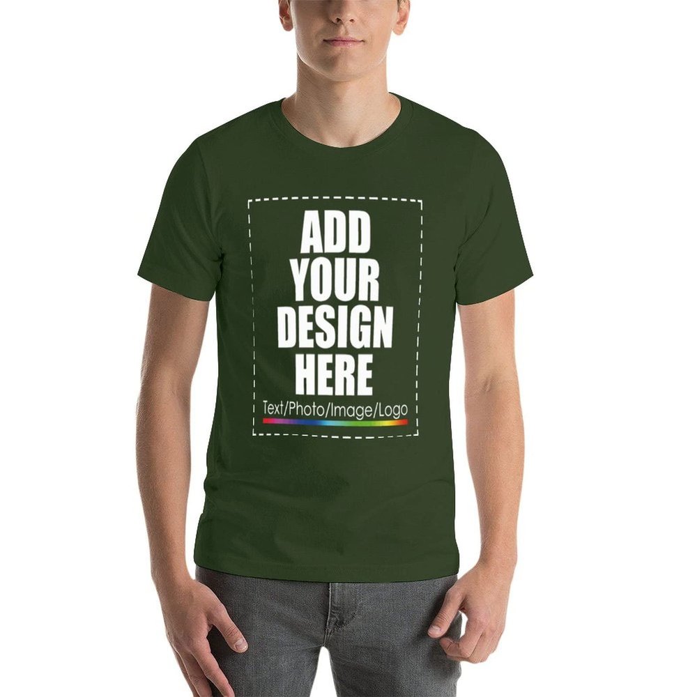 Custom Cotton T Shirt Personalize Shirts Photo Tshirt for Women Men Gift Army Green 5XL