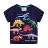 Toddler Luminous Dinosaur Tees Shirt Kids T-Shirt Crewneck Summer Tops for 2-7 Years Boys (7 Years, Dark Blue) view 1