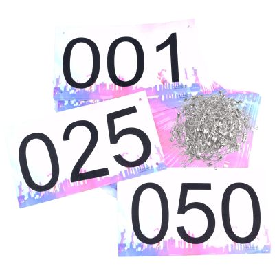 TRIWONDER Race Bibs Running Numbers with Safety Pins, Tyvek Large Numbers 4"x7" for Marathon Runners Events Sports Games (Colorful 001-050)