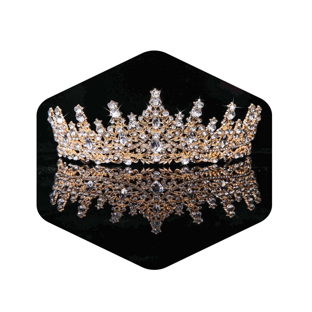 Kamirola Gold Crown for Women Crystal Princess Tiaras Rhinestone Queen Crowns For Wedding Bridal Birthday Prom Pageant Party Halloween Christmas