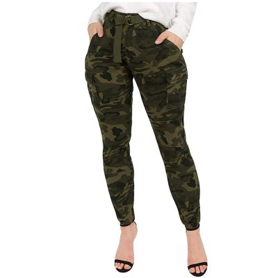 Women's Fashion Tapered Cargo Pants Outdoor Military Camo Jogger Pants Casual High Waist Athletic Cargo Track Pants
