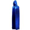 Gardeningwill Unisex 35 Inches Christmas Halloween Party Festival Magic Velvet Hooded Cloak Robe Masquerade Cosplay Costume Blue view 1