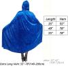 Gardeningwill Unisex 35 Inches Christmas Halloween Party Festival Magic Velvet Hooded Cloak Robe Masquerade Cosplay Costume Blue view 3