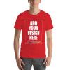 Add Your Photo Logo Text Design Custom Personalized Adult T-Shirt Tee Red 4XL view 1
