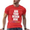 Add Your Photo Logo Text Design Custom Personalized Adult T-Shirt Tee Red 4XL view 2