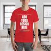 Add Your Photo Logo Text Design Custom Personalized Adult T-Shirt Tee Red 4XL view 3