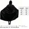 Gardeningwill Unisex 55 Inches Christmas Halloween Party Festival Magic Velvet Hooded Cloak Robe Masquerade Cosplay Costume Black view 3