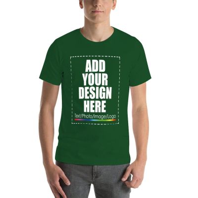 Custom T-Shirt Ultra Soft Add Your Text for Men Unisex Cotton T Shirt Green 2XL
