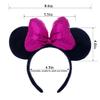 CHuangQi 1pcs Mouse Ears Shiny Headband with 3D Bow Hair Band Double-sided Sequin Bow for Birthday Party or Amusement Park (3D RoseredBow) view 3