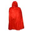 Gardeningwill Unisex 35 Inches Christmas Halloween Party Festival Magic Velvet Hooded Cloak Robe Masquerade Cosplay Costume Red view 4