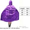 Gardeningwill Unisex 35 Inches Christmas Halloween Party Festival Magic Velvet Hooded Cloak Robe Masquerade Cosplay Costume Purple view 3
