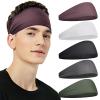 Pilamor Sports Headbands for Men (5 Pack),Moisture Wicking Workout Headband, Sweatband Headbands for Running,Cycling,Football,Yoga,Hairband for Women and Men (White, Brown, Dark Gray, Black, Green) view 1