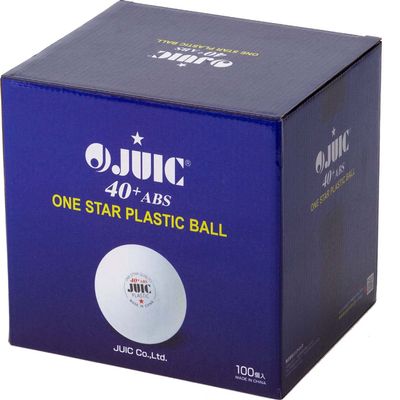 JUIC 7050 Table Tennis Balls, Training Ball, ABS Plastic, 1 Star, White, 1.6 inches (40 mm), 1 Box, 100 Pieces
