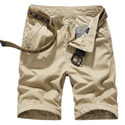 Men Summer Loose Military Cargo Shorts Khaki Cotton Multi-Pocket Shorts Casual Tactical Nbws203light Khaki 30