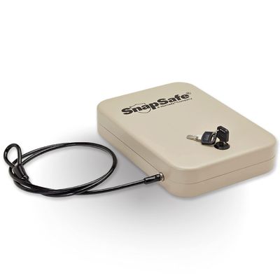 SnapSafe Portable Lock Box for Guns and Valuables  Includes Lock Box, 2 Keys and Patented Security Cable  An Ideal Car Gun Safe  XL, 10 x 7 x 2 Inches