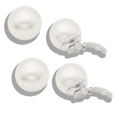 4PCS Imitation Pearl Shoe Clips Shoe Buckle Dress Hat Accessories for Bridal Wedding Party Shoe Decoration (16MM)