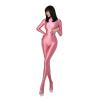 HIMEALAVO Women Oily one-Piece Swimsuit Silky Bike Tights Shiny Pantyhose Wetsuit Long Sleeve Yoga Pants Bathing Suits Large Size Glossy Bodysuit Smooth one Piece Pants (Pink,XL) view 1