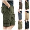 Big and Tall Cargo Shorts For Men Premium Classic-Fit Multiple Pockets Pleated Shorts Summer Ripstop Flat Front Shorts Khaki view 2