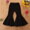POLG Kids Toddler Little Baby Girl Ruffle Ripped Jeans Bell Bottom Flare Pants Ripped Denim Leggings Trousers view 3
