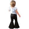 POLG Kids Toddler Little Baby Girl Ruffle Ripped Jeans Bell Bottom Flare Pants Ripped Denim Leggings Trousers view 4