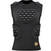 TUOYR Padded Compression Shirt Chest Protector Heart Guard Sternum Protective Sleeveless Vest for Football Baseball Lacrosse and Goalies - Youth & Adult Sizes Black-White view 1