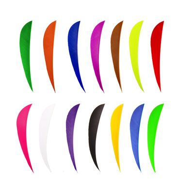 AMEYXGS 50pcs Archery Arrow Feathers 3" 4 "5" Turkey Feather Fletching Vanes Hunting Arrow Fletches Left/Rignt Wing for DIY Hunting Arrows (3inch, Droplet - Left Wing, Orange)