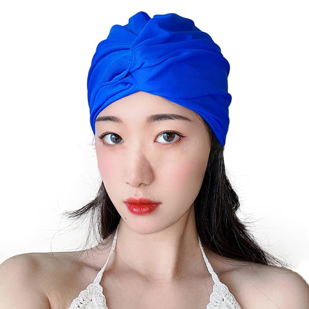 Summer Spandex Swimming Cap Non Waterproof Bathing Anti-Slip Elastic Pool Gym Underwater Water Sports Turban Comfortable Swim Hat Wrap