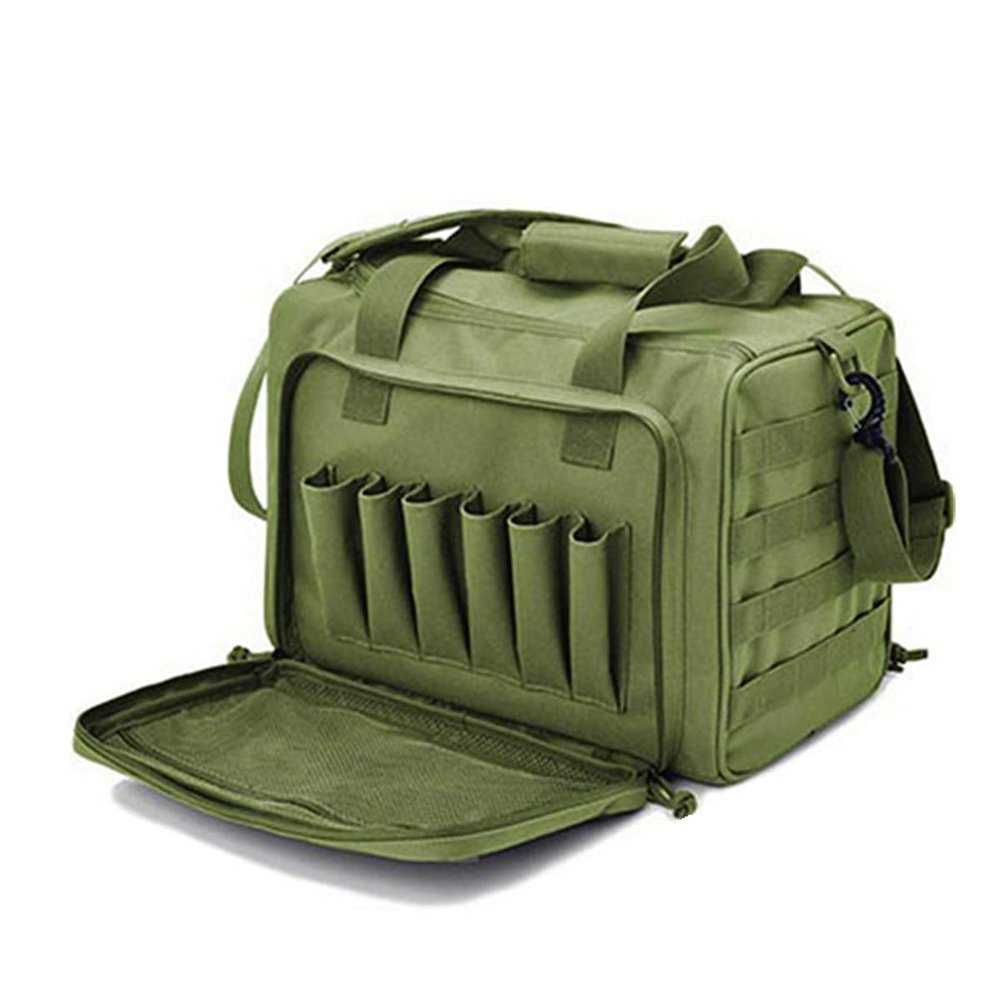 UNISTRENGH Multifunction Tactical Gun Range Bag Deluxe Pistol Shooting Range Duffle Bags (Military Green)