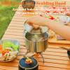 Xiuganpo Camping Pot Cookware, Stainless Steel Lunch Container 1L Backpacking Picnic Cooking Bento Box with Foldable Handle Portable Open Fire Stockpot Kettle for Outdoor Hiking, default view 3
