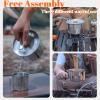 Xiuganpo Camping Pot Cookware, Stainless Steel Lunch Container 1L Backpacking Picnic Cooking Bento Box with Foldable Handle Portable Open Fire Stockpot Kettle for Outdoor Hiking, default view 4