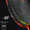 Badminton Racket Set of 4, Professional Carbon Fiber Badminton Rackets Badminton Racquet for Backyards Gym with 6 Shuttlecocks 4 Grip Tape and 1 Badminton Bag, Yellow Orange view 4