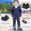 FIODAY Knee Pads for Kids Dinosaur Knee Elbow Pads Wrist Guards with Drawstring Bag Adjustable 7 in 1 Protective Gear Set for Boys Inline Skating Bike Cycling Skateboard Scooter, 3-8 Years, Black view 2