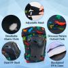 FIODAY Knee Pads for Kids Dinosaur Knee Elbow Pads Wrist Guards with Drawstring Bag Adjustable 7 in 1 Protective Gear Set for Boys Inline Skating Bike Cycling Skateboard Scooter, 3-8 Years, Black view 3