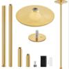Yaheetech Stripper Dance Pole Spinning Static Dancing Pole Portable Removable for Home Club Bar Gym 44.5-108.3 Height Adjudtable & Weight Capacity 500lb - Gold view 1