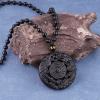 VIKCAUX Black Obsidian Necklace Natural Dragon and Phoenix Amulet Pendant with Adjustable Beaded Chain Good Luck Yin Yang Necklaces for Men Women view 2