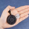 VIKCAUX Black Obsidian Necklace Natural Dragon and Phoenix Amulet Pendant with Adjustable Beaded Chain Good Luck Yin Yang Necklaces for Men Women view 4