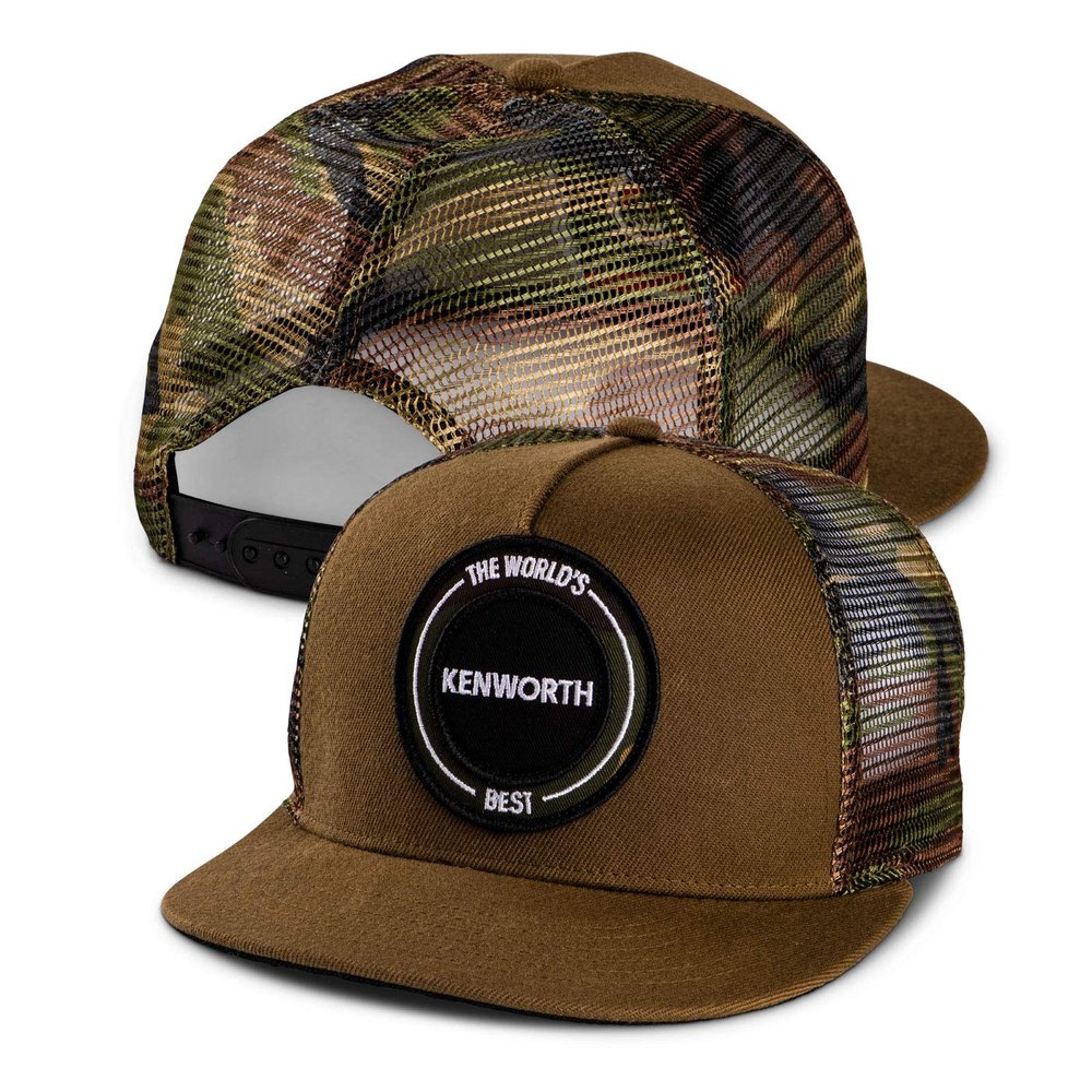 Kenworth Motors Trucks World's Best Wool Front Flatbill Mesh Back Hat/Cap