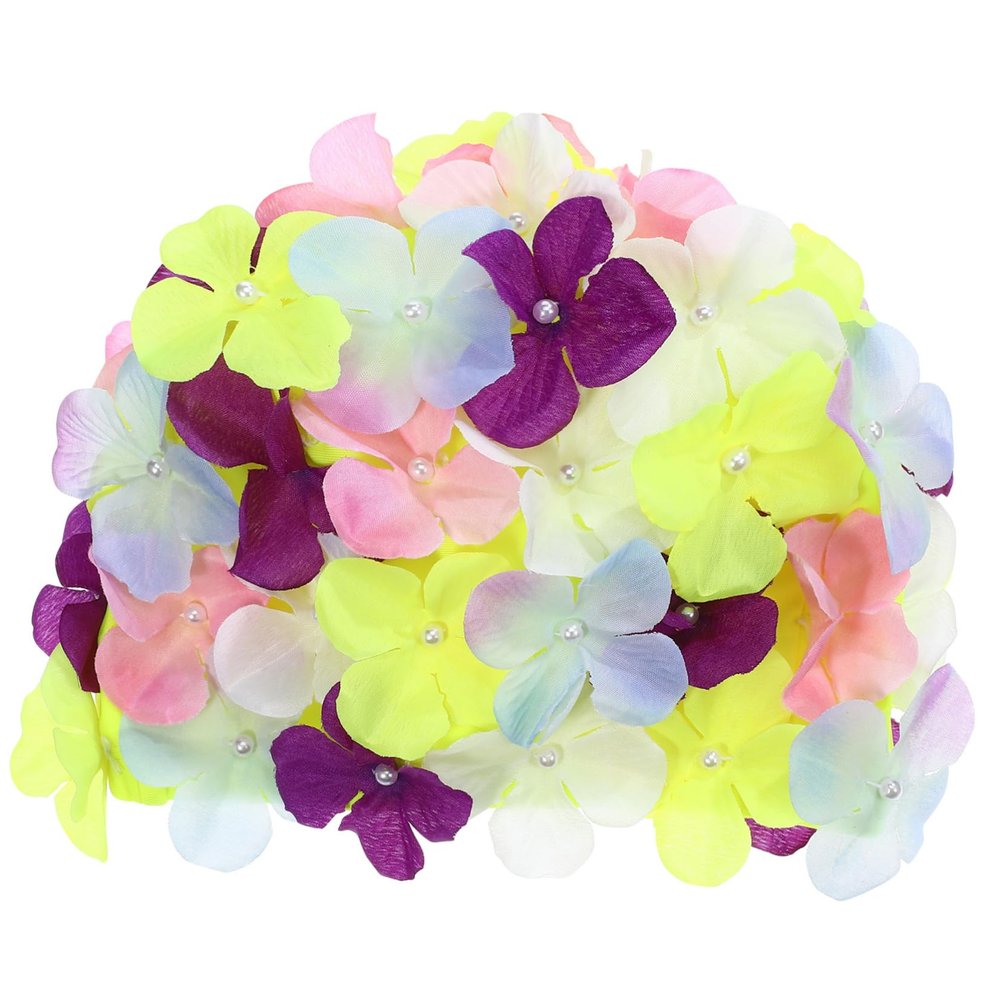 Swimming Cap Women Flowers - Floral Swim Cap for Womens, Flowered Swim Cap s for Women, Swim Cap with Flowers, Ear Hair Protection 1Pcs