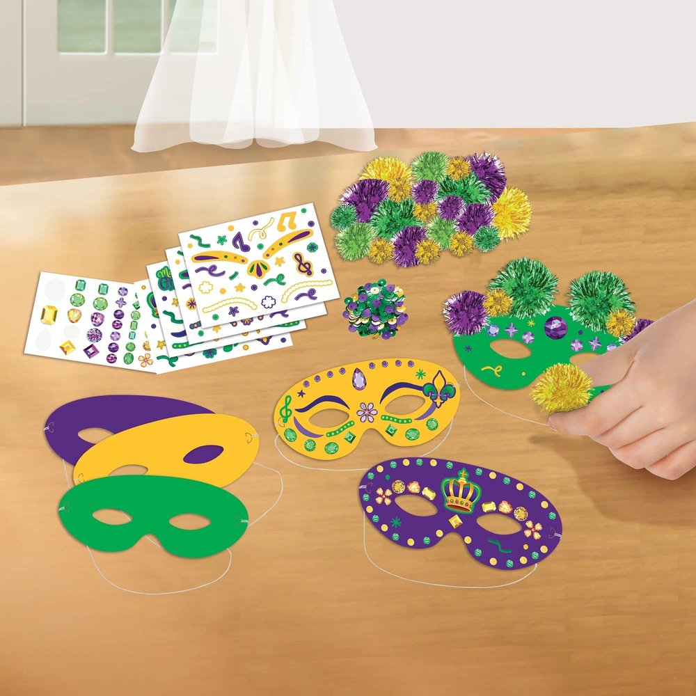 Create Your Own Multicolor Mask Kit Extravaganza - Creates 6 Masks, Ideal for Parties, Holidays & Crafty Souls