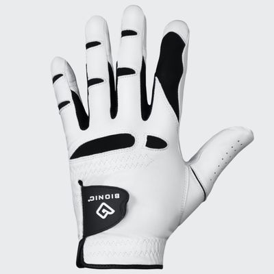 Bionic Men's StableGrip with NaturalFit 2.0 Golf Glove with Dual Expansion Thumb for Best Fit - Premium Cabretta Leather (White, Cadet X-Large, Left)