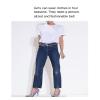 Ladies Pin Buckle Fashion Casual Genuine Leather Rivet Korean Punk Alloy Girl Jeans Luxury Designer Womans Belts for Women,Denim,110CM/43.3'' view 3