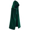 Regenboog Kids Velvet Cape with Hood,Green Cloak for Kids,Short Velvet Cape Women,Halloween Costume Cape,Masquerade,Witch,Wizard,Renaissance,Size L,39inch view 1