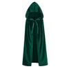 Regenboog Kids Velvet Cape with Hood,Green Cloak for Kids,Short Velvet Cape Women,Halloween Costume Cape,Masquerade,Witch,Wizard,Renaissance,Size L,39inch view 2