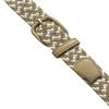 2 Count 7001 Leather Covered Buckle Woven Elastic Stretch Belt 1-1/4"(32mm) Wide (Beige/White, S) view 3