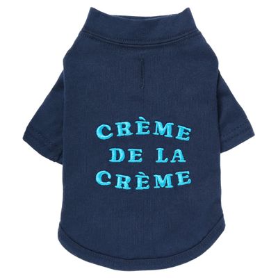 Louis Barx 'Creme de la Creme' Dog Graphic T-Shirt Pet Apparel (XX-Large, Midnight Blue)